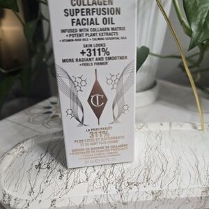 Charlotte Tilbury Facial Oil Box in White and Gold Accents